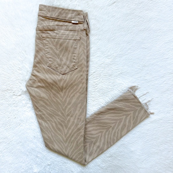 MOTHER The Looker Skinny Ankle Fray Cropped Sweet Stripes Stretch Jeans - Picture 3 of 11